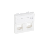 Panel 45x45mm Shuttered Module, 2 Ports with Label