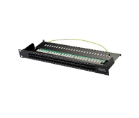 Patch panel SeaMAX, 50 ports, telephone, unshielded, 1U, 4 pin, black
