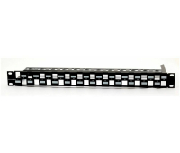 Brand-Rex Patch Panel, 24 Ports, Blank, Black, Corner Insert Inserts