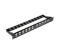 Panel 1U SIJ angled panel with management suitable for up to 24 snap in jacks BL