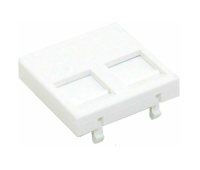 Panel 45mm x 45mm EU Style Double Shuttered Module - Accepts 2 x RJ-45 Jack