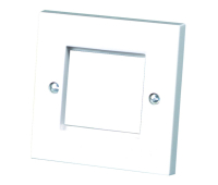 Panel 80mm x 80mm Single Gang European Faceplate - 50mm x 50mm apature - White