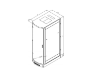 Cabinet Triton 37U/700x1000 Delta R, rear double wing door