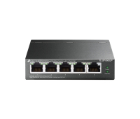Комутатор TP-LINK TL-SF1005LP, 5-порта 10/100M, 4 x PoE, неуправляем, метален