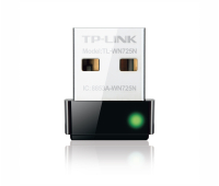 Wireless adapter TP-LINK TL-WN725N, Nano, USB, 2.4GHz, 802.11n/g/b, QSS button