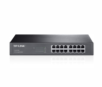 Комутатор TP-LINK TL-SG1016D, 16х 10/100/1000M RJ45 порта, метален, за шкаф