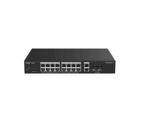 Комутатор Ruijie RG-ES220GS-LP, 18xGbE, 2xSFP, 16x PoE+, 130W, до 16 VLAN