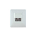 Socket Screened GE Style Data Wall Outlet 2x RJ45 (H) - Flush Mount