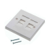 Panel 86mm x 86mm Single Gang Faceplate with Integrated Shutter 2 x RJ45 White
